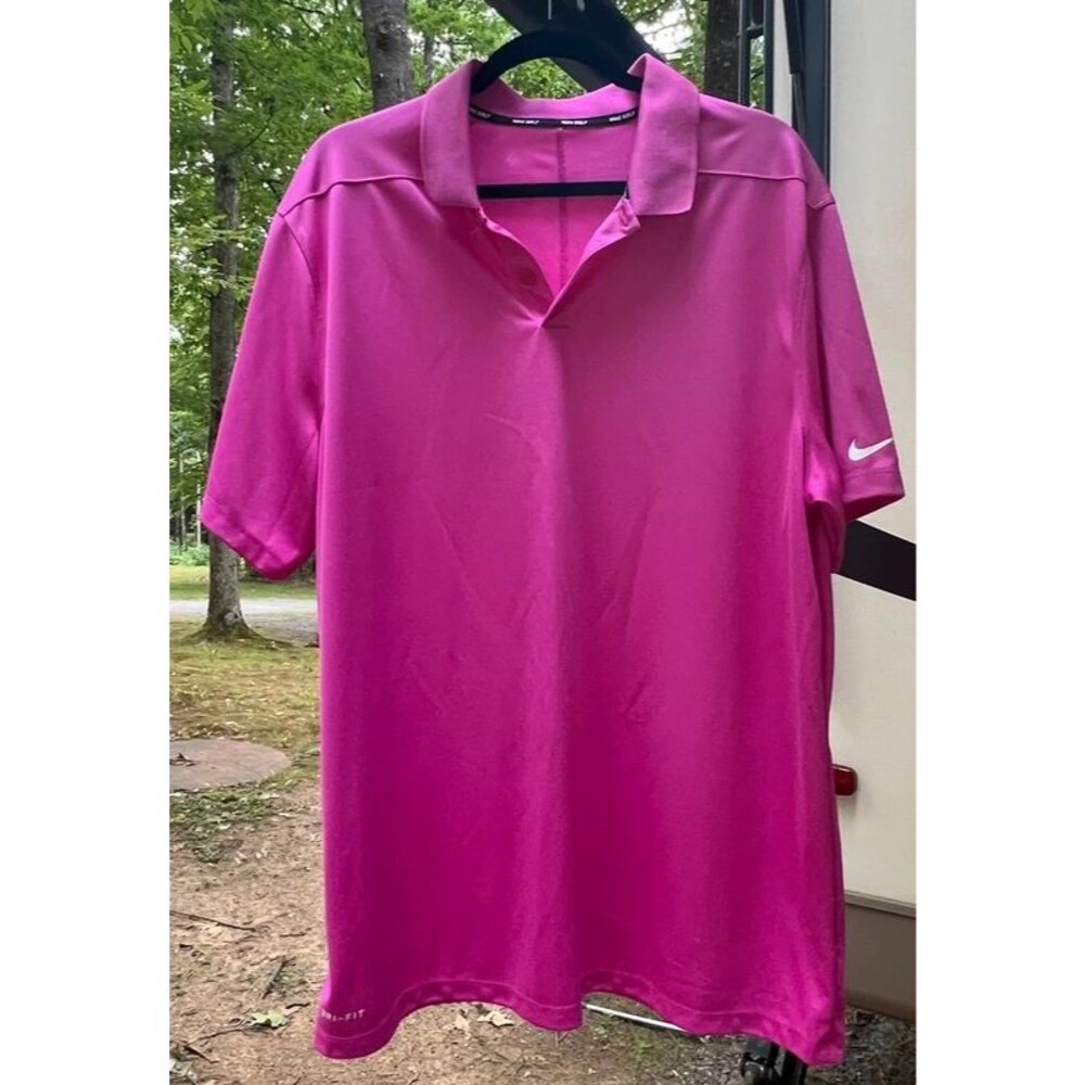 Nike Golf Dri-FIT Polo Shirt Men’s XL Pink Magenta Solid Performance
